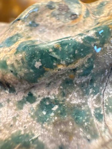 Polished Natural Teal and White Mineral Specimen