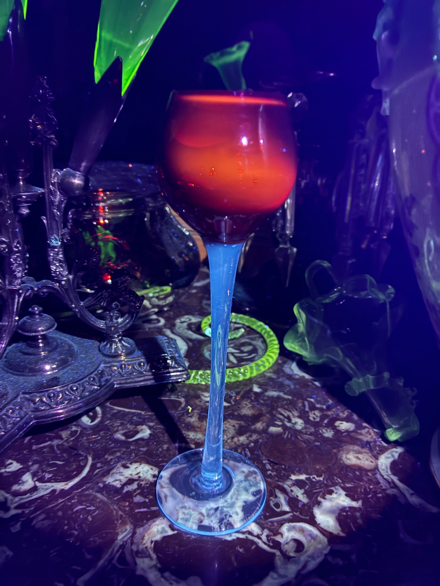 Submitted photo of Ruby and clear glass stemware