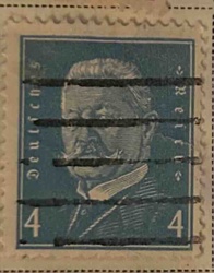 German Empire Postal Stamp with Kaiser Wilhelm II (4 Pfennig)