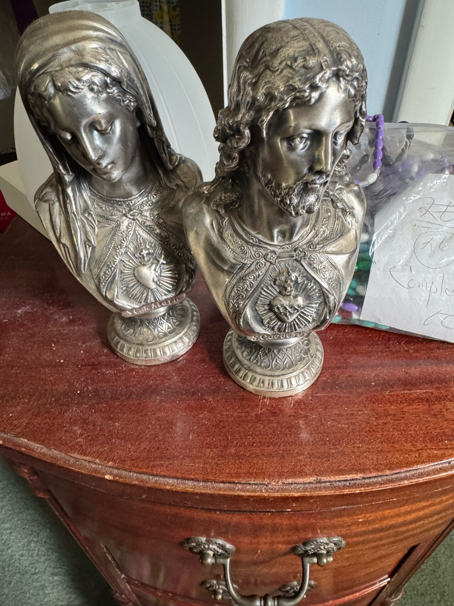 Submitted photo of Pair of Sacred Heart busts (unverified)