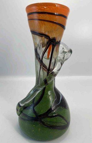 Hand-Blown Art Glass Sculptural Vase