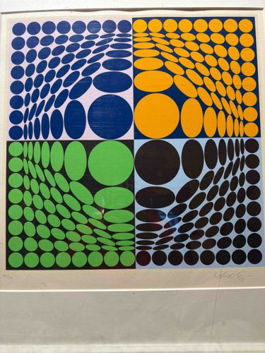 Optical Art Print with Lenticular Illusion