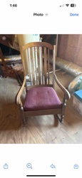 Traditional Wooden Rocking Chair with Upholstered Seat