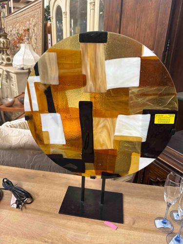 Abstract Fused Glass Sculpture