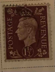 King George VI 1 1/2d Postage and Revenue Stamp
