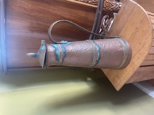 Arts and Crafts Style Hammered Copper Coffee Pot