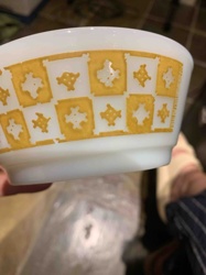 Vintage Pyrex 'Promenade' (Crazy Daisy / Gold Medallion) Mixing Bowl