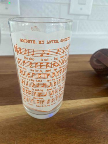 Vintage 'Goodbye, My Lover, Goodbye' Musical Theme Glass Tumbler