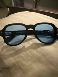 Black Framed Sunglasses with Blue Lenses