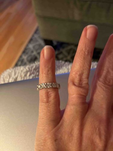 Diamond or Cubic Zirconia Half-Eternity Band Ring