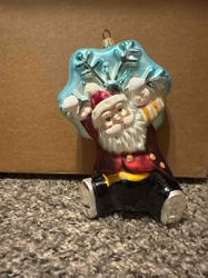 Radko Santa with Snowflake Sack Christmas Ornament