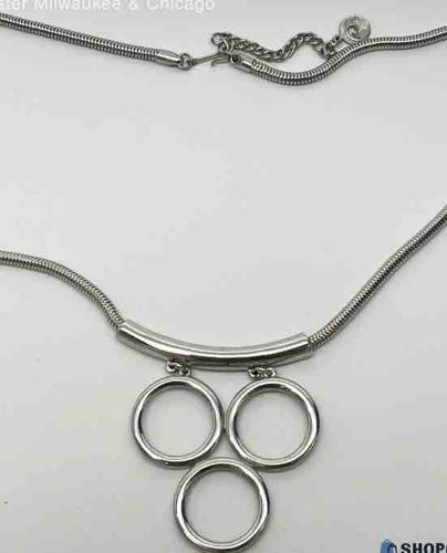 Trifari Snake Chain Pendant Necklace with Rings