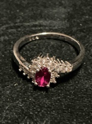 Ruby and Diamond Sterling Silver Accent Ring