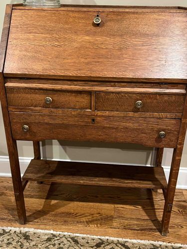 Quartersawn Oak Drop-Front Desk