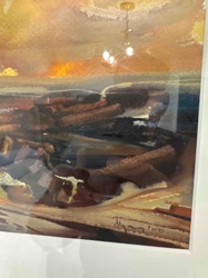 Abstract Landscape Watercolor Painting