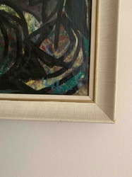 Abstract Oil Painting with Dark Swirls