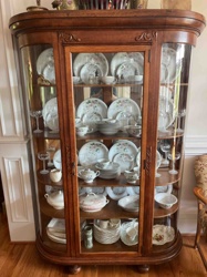 Oak Curved Glass China/Curio Cabinet