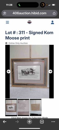 Signed Kom Moose Print