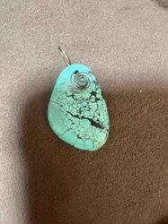 Turquoise Matrix Stone Wire-Wrapped Pendant