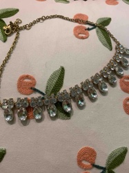 Rhinestone Dangle Costume Necklace