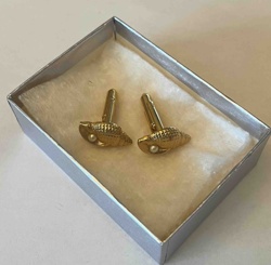 Vintage Gold-Tone Seashell and Pearl Cufflinks
