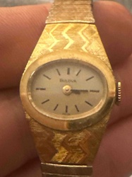 Vintage Bulova Ladies' Oval Face Gold-Tone Watch