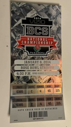 2014 VIZIO BCS National Championship Game Ticket