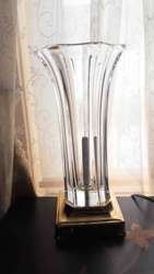 Crystal Table Lamp with Brass Base
