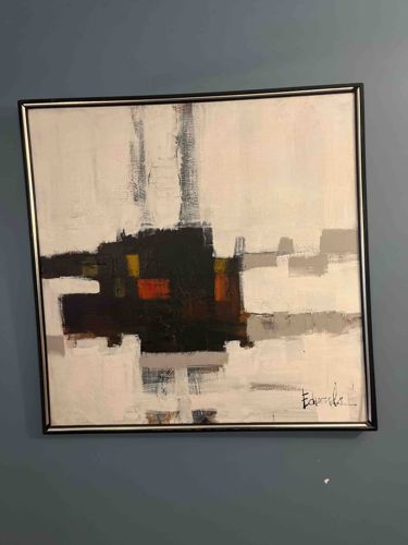 Mid-Century Style Abstract Expressionist Canvas Painting