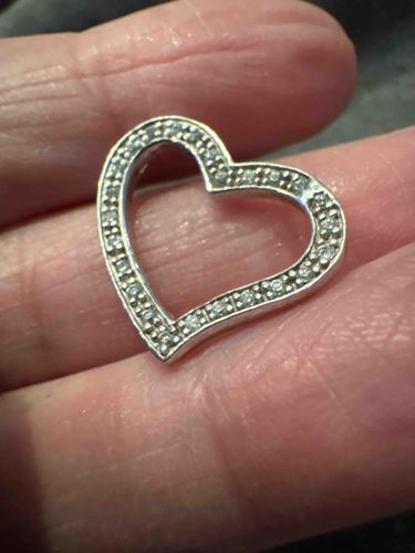 Diamond-Accent Open Heart Pendant
