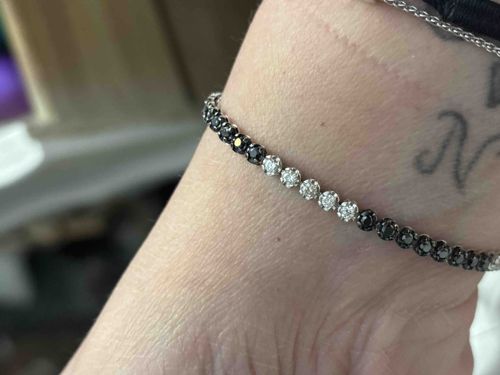 Black and White Diamond Tennis Bracelet