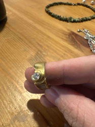 Gold-Toned Bypass Ring with Single Clear Stone