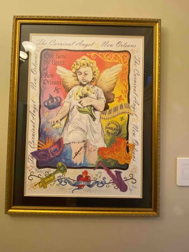 The Carnival Angel New Orleans - Michael Hunt Multimedia Lithograph
