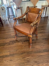 Rattan and Leather Armchair