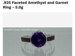 .925 Faceted Amethyst and Garnet Ring