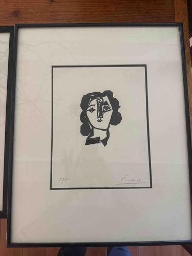 Signed Lithograph by Picasso: Abstract Female Portrait (33/50)