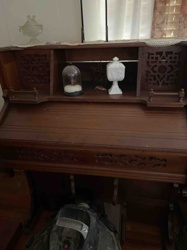 Victorian Era Carved Wood Drop-Front Desk / Secretary