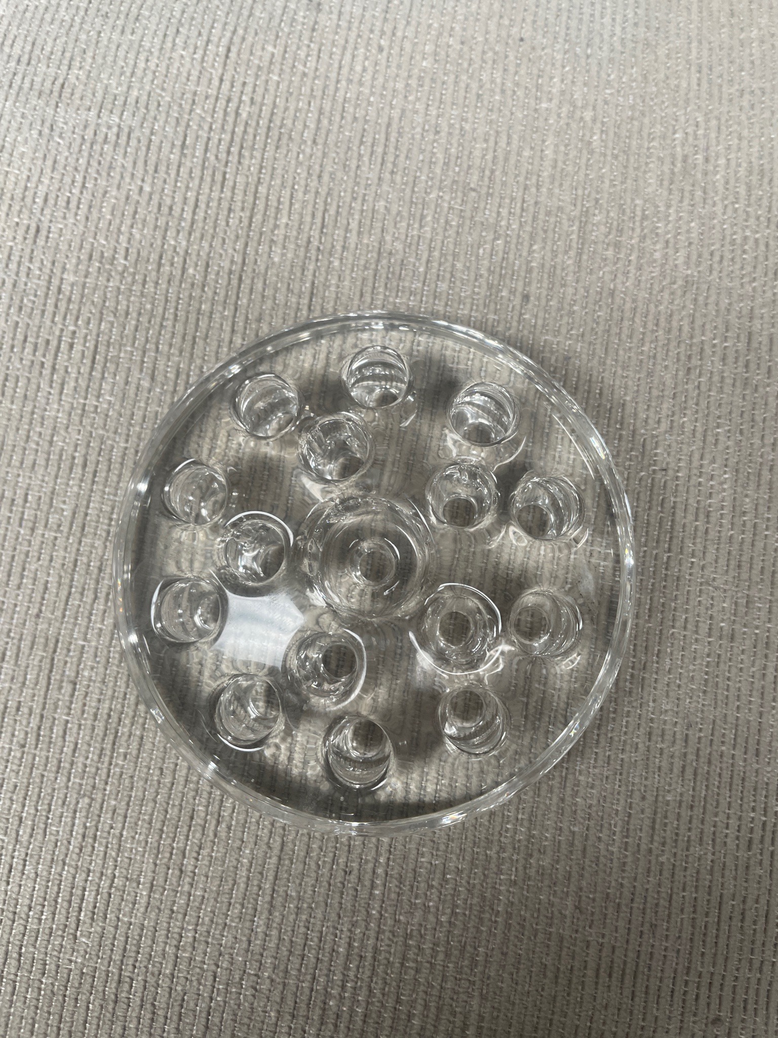 Submitted photo of Clear glass flower frog