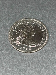 1795 Draped Bust Dollar, Flowing Hair, Small Eagle Reverse (Replica)