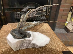 Abstract Bronze and Marble Sculpture