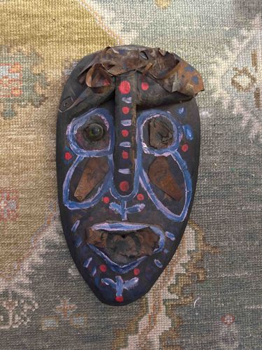 Jerry Coker Mixed Media Metal Mask 'Friend + Shawn #2'