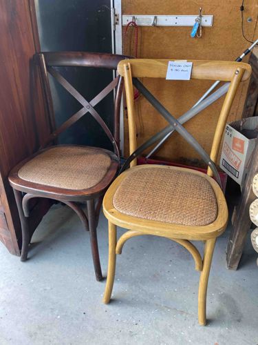 Pair of Thonet-Style Cross-Back Bistro Chairs