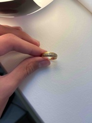 Gold and Stone Band Ring