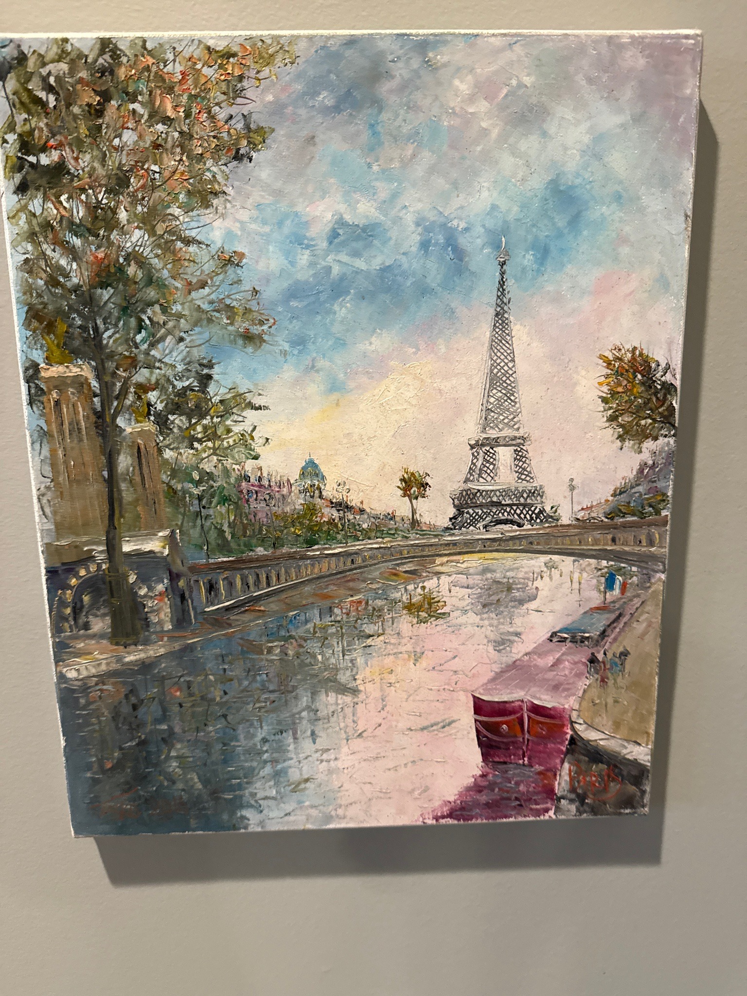 Submitted photo of Oil painting depicting Paris street scene