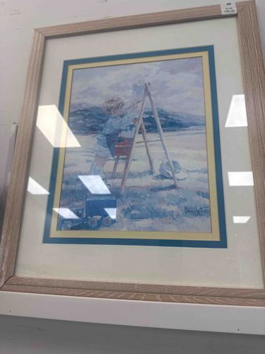 Framed Print of Young Artist by Christy Colton
