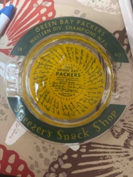 1960 Green Bay Packers Western Division Champions N.F.L. Sneezers Snack Shop Ashtray