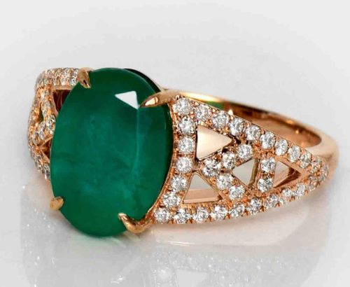 Emerald and Diamond Ring