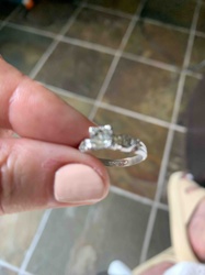 Sterling Silver Ring with Square-Cut Central Stone and Accent Stones