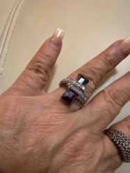 Two-Stone Bypass Ring with Pave Accents