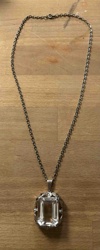 German Silver Crystal Pendant Necklace